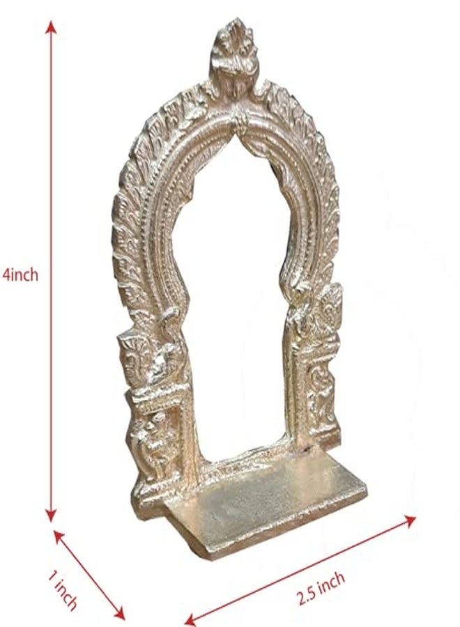 Coolboss Thiruvachi (4x2.5inch), Brass Metal Prabhavali Hindu Diety Arch Frame, Prabhawal, Prabhai with Stand, peedam, Peeta, for Pooja Abisheka Purpose, Decoration, Varamahalakshmi for God - Image 4
